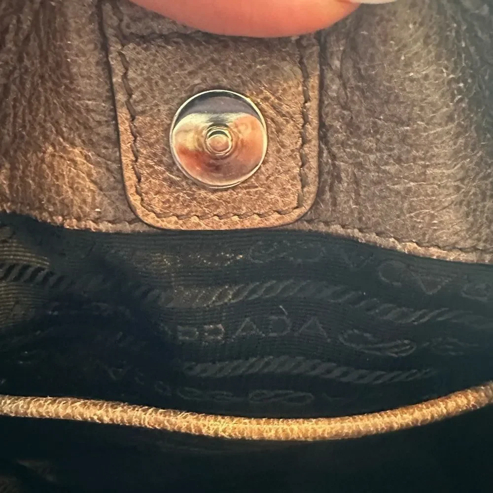 Prada light Brown/ Mocha color Glazed Leather Women's Bag